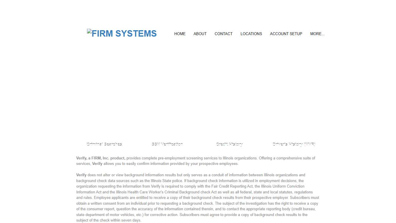 Verify Background Services - FIRM Systems